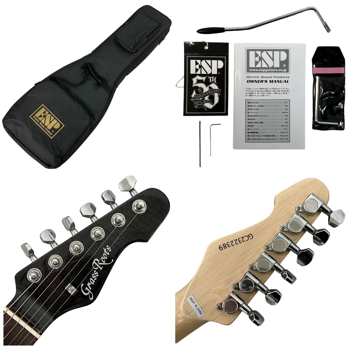 Grass Roots by ESP G-SN CTM エレキギター ギグバッグ付 中古 良好
