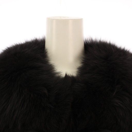 u-big 石井毛皮　フォックスファー　ジレ　黒　M ユービッグ U-Big 石井毛皮 フォックスファーベスト ノーカラー