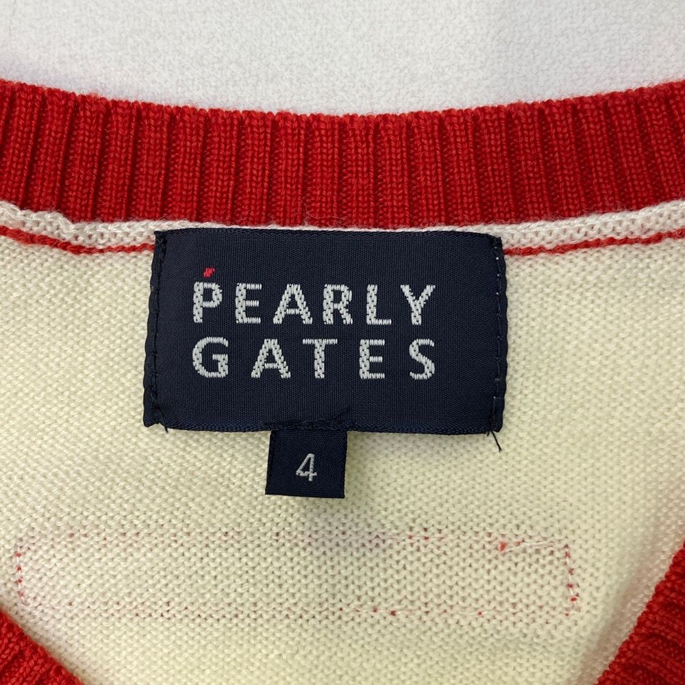 美品 PEARLY GATES パーリーゲイツ ニット Vネック ウール 秋冬 PEARLY GATES パーリーゲイツ ウール Vネック ニットセーター ネイビー