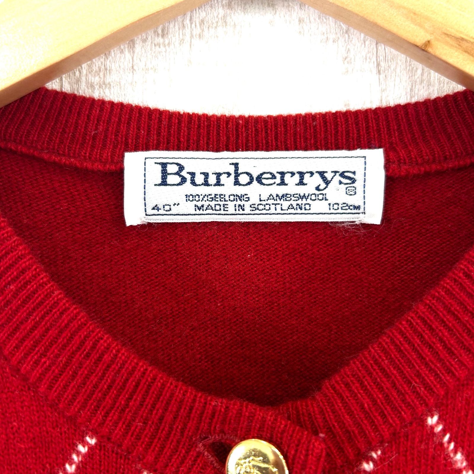 90s Burberrys ヴィンテージ バーバリー 金ボタン アーガイルチェック