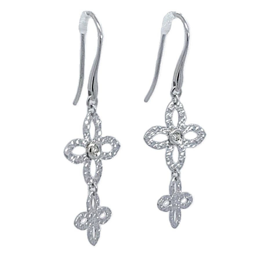 K18WG ダイヤモンドフラワーピアス - メルカリ