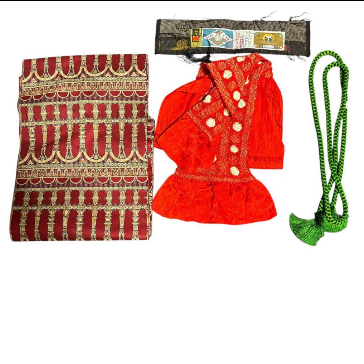 美品 袷 証紙 泥染め 本場奄美大島紬 フルセット 4点 貴重柄