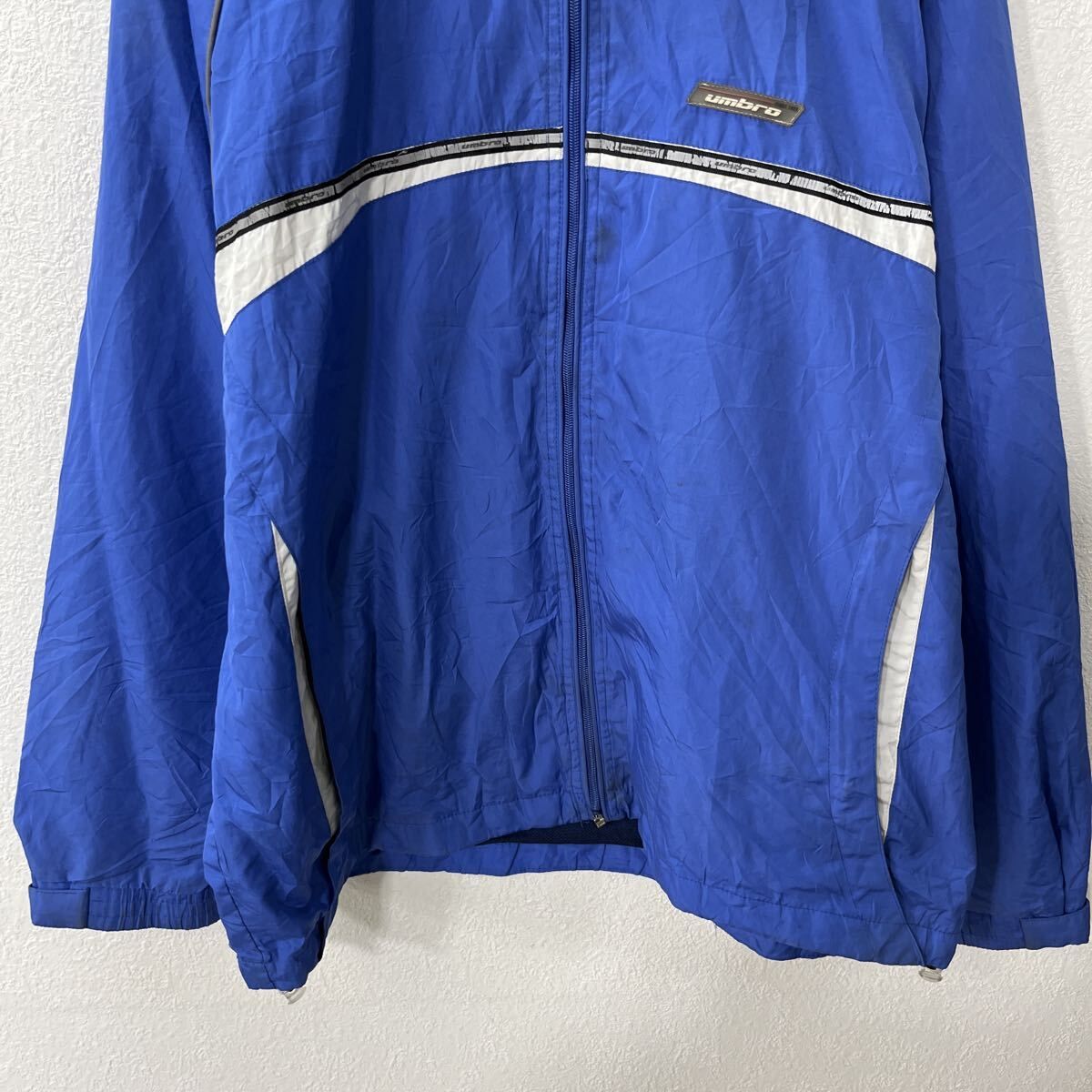 90s Y2K umbro アンブロ アノラック　ジャケット　ジップアップ 90～00s UMBRO ジャケット S ブルー アンブロ ジップアップ ワン
