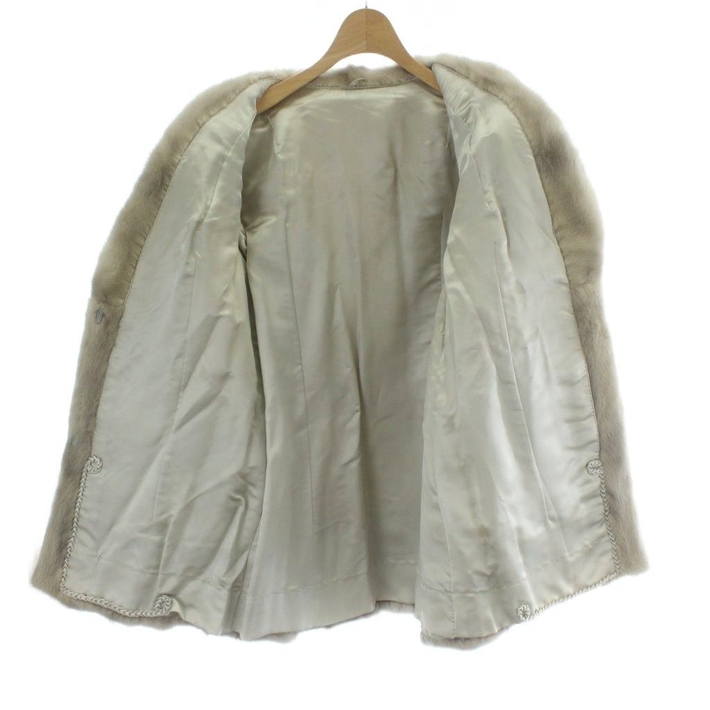 ノーブランド ファーコート ミンク 毛皮 11 グレー サファイアミンク