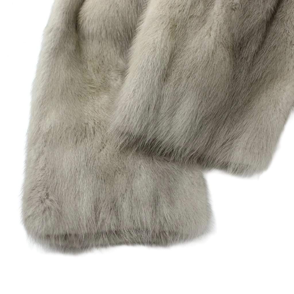 ノーブランド ファーコート ミンク 毛皮 11 グレー サファイアミンク