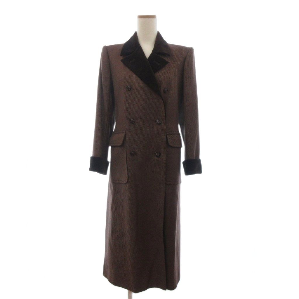 美品 80s Yves Saint Laurent ロングチェスターコート M Yves Saint Laurent ヴィンテージ チェスターロングコート YVES SAINT