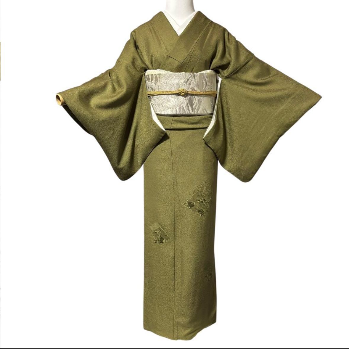 未使用近い 美品 袷 正絹 紋付き スワトウ刺繍 蘇州刺繍 訪問着 フル