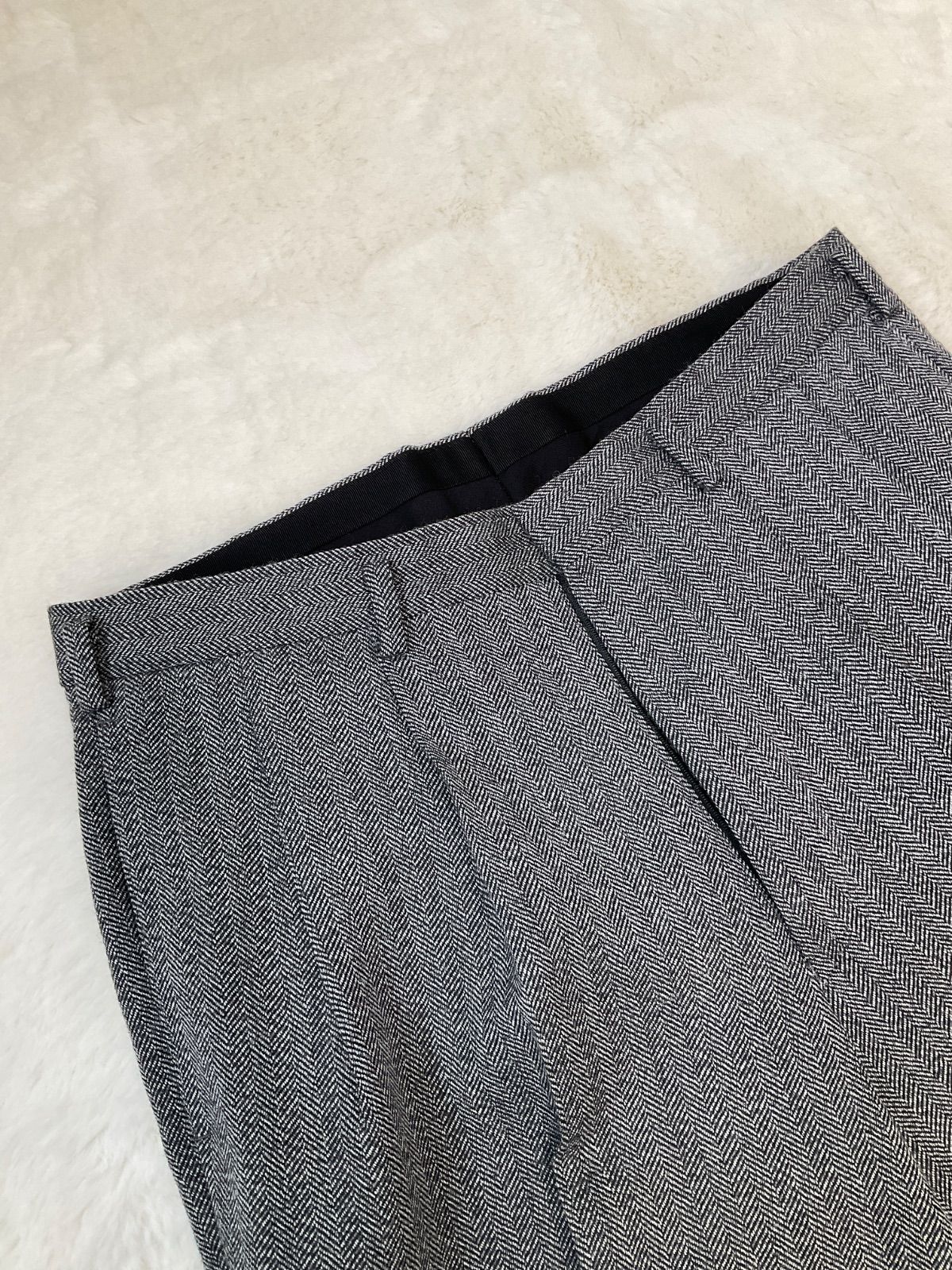 【即購入OK】値下げ♪ HEUGN TROUSER 028 e H/B HEUGN（ユーゲン）George H/B ウールメランジヘリンボーン2Pテーパード