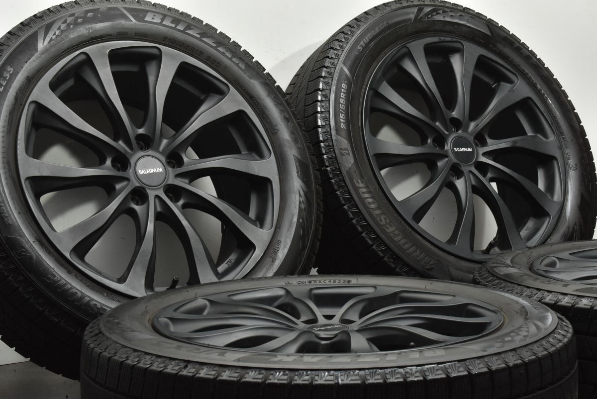 バリ溝 美品】バルミナ 18in 7.5J +53 PCD114.3 ブリヂストン