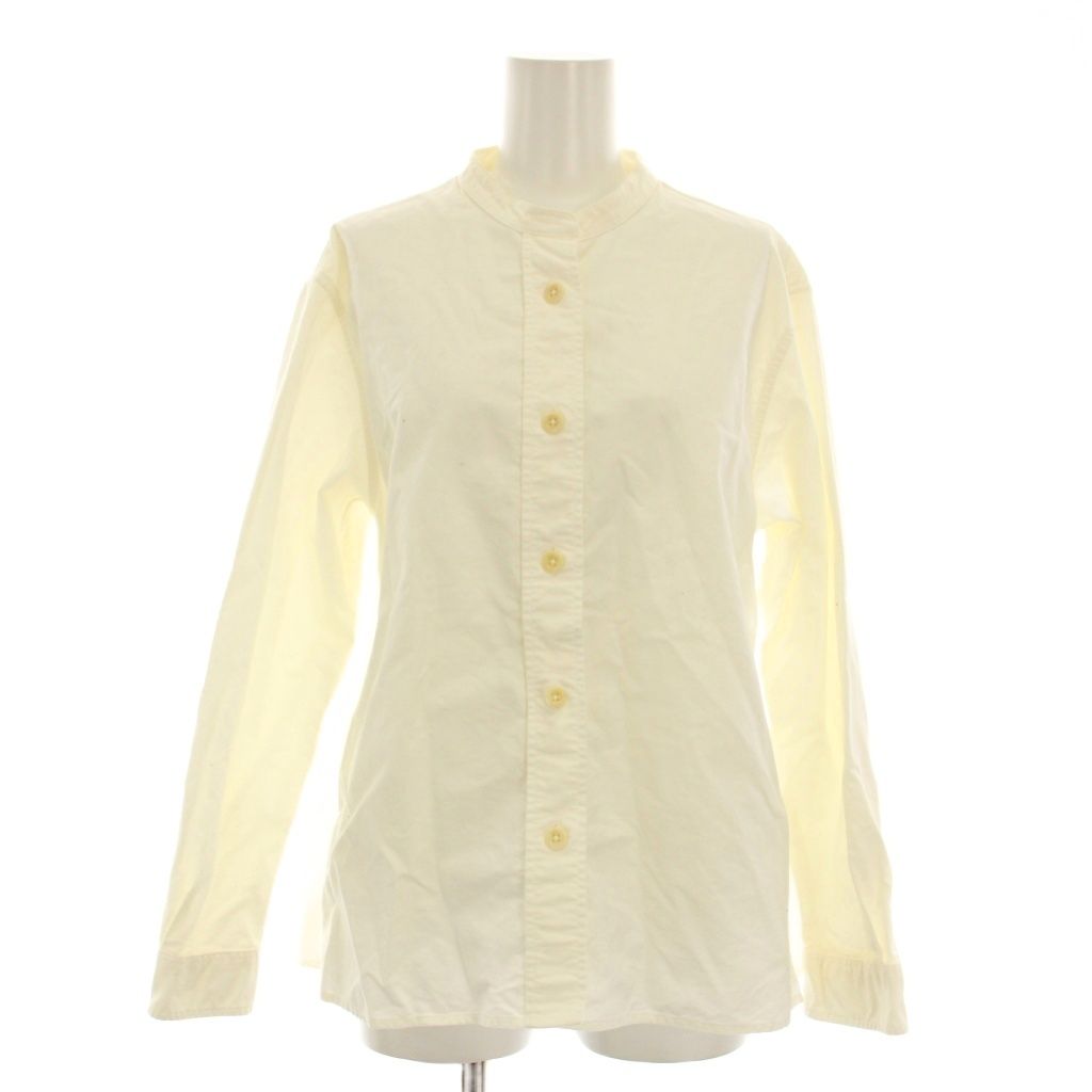 マーガレットハウエル MHL. シャツ ブラウス 長袖 バンドカラー 無地