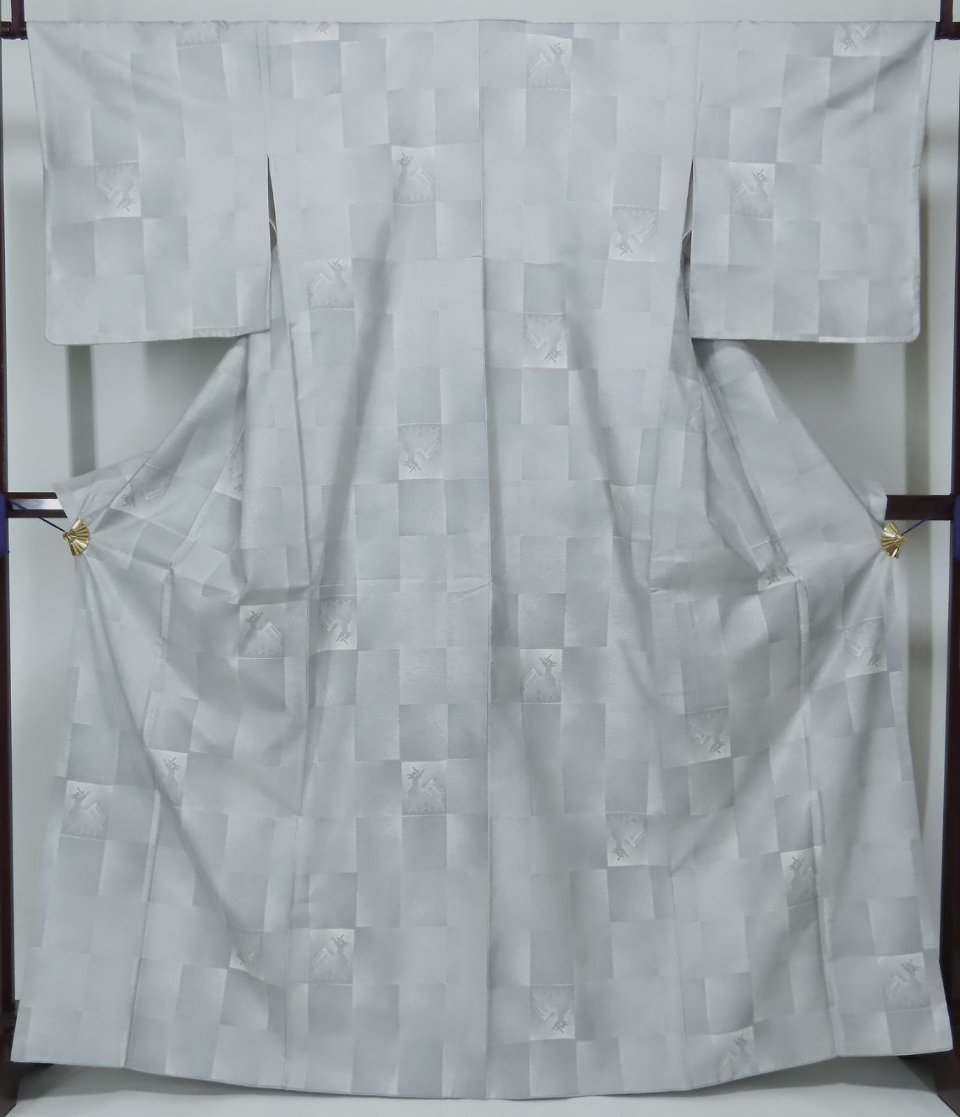 白大島紬 9マルキ カタス式 袷 裄66cm 身丈162cm【中古】美品 k3985361