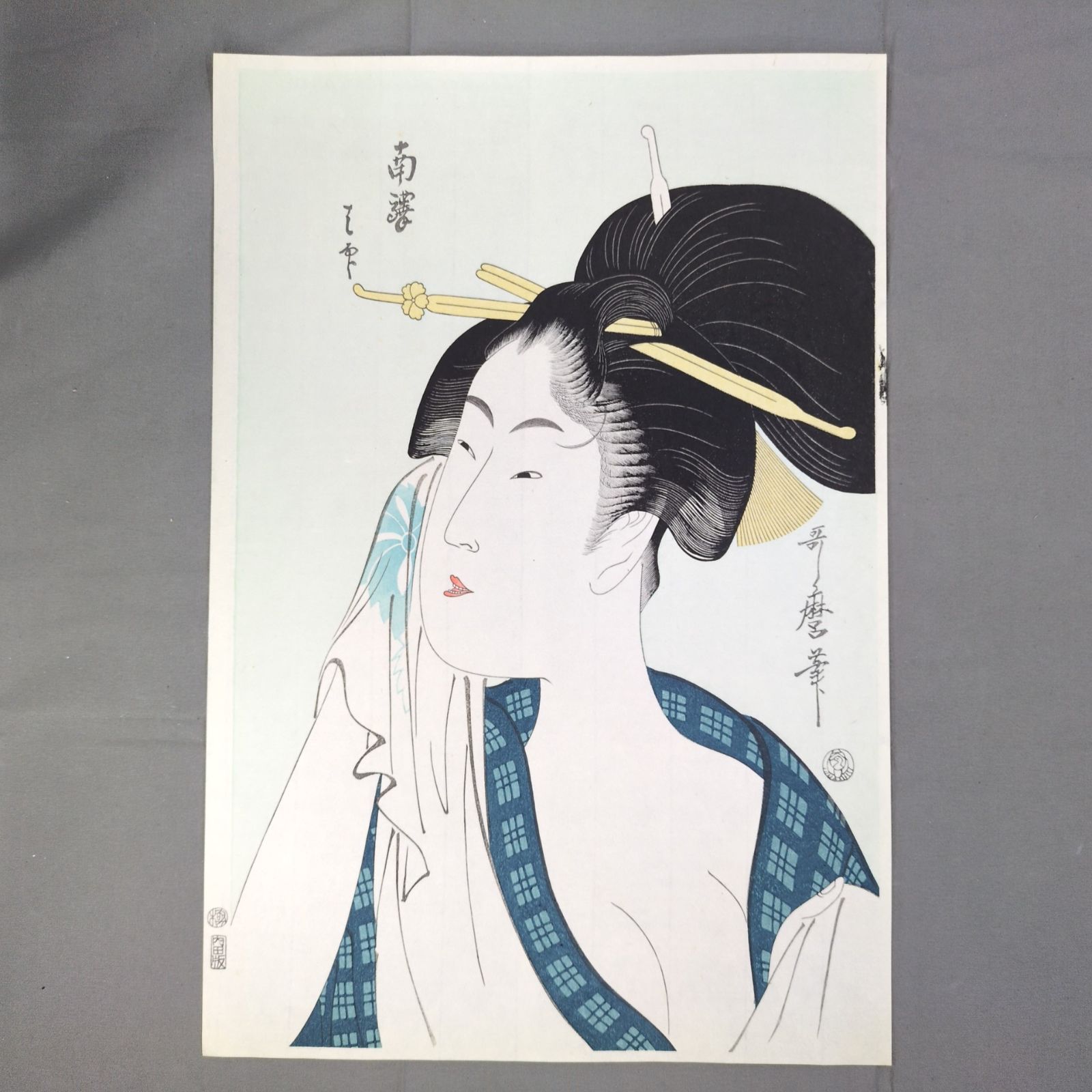 浮世絵美人画　7枚セット　木版画 A016【木版画】浮世絵 日本画 美人画2枚 ③ | 新古美術 まる