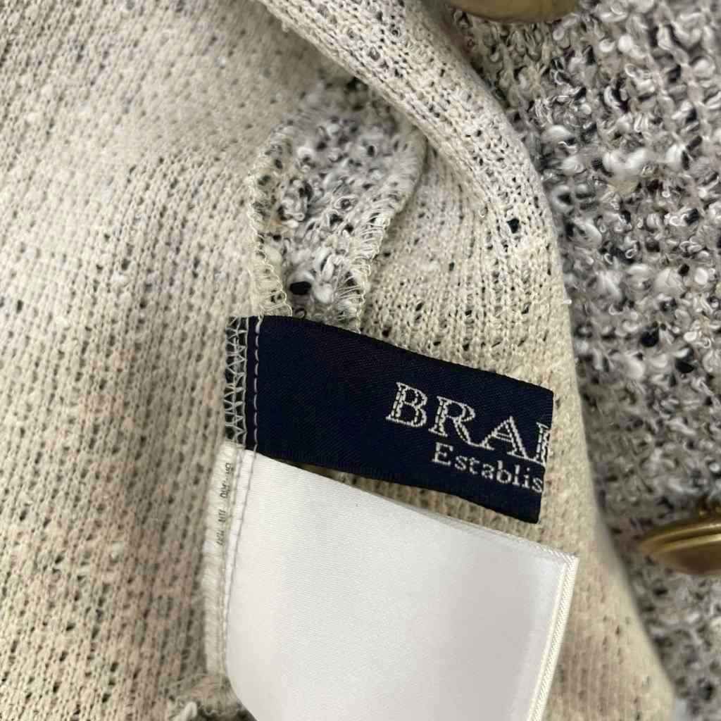 ブラーミン BRAHMIN ツイードジャケット ブルゾン 金ボタン 38 グレー