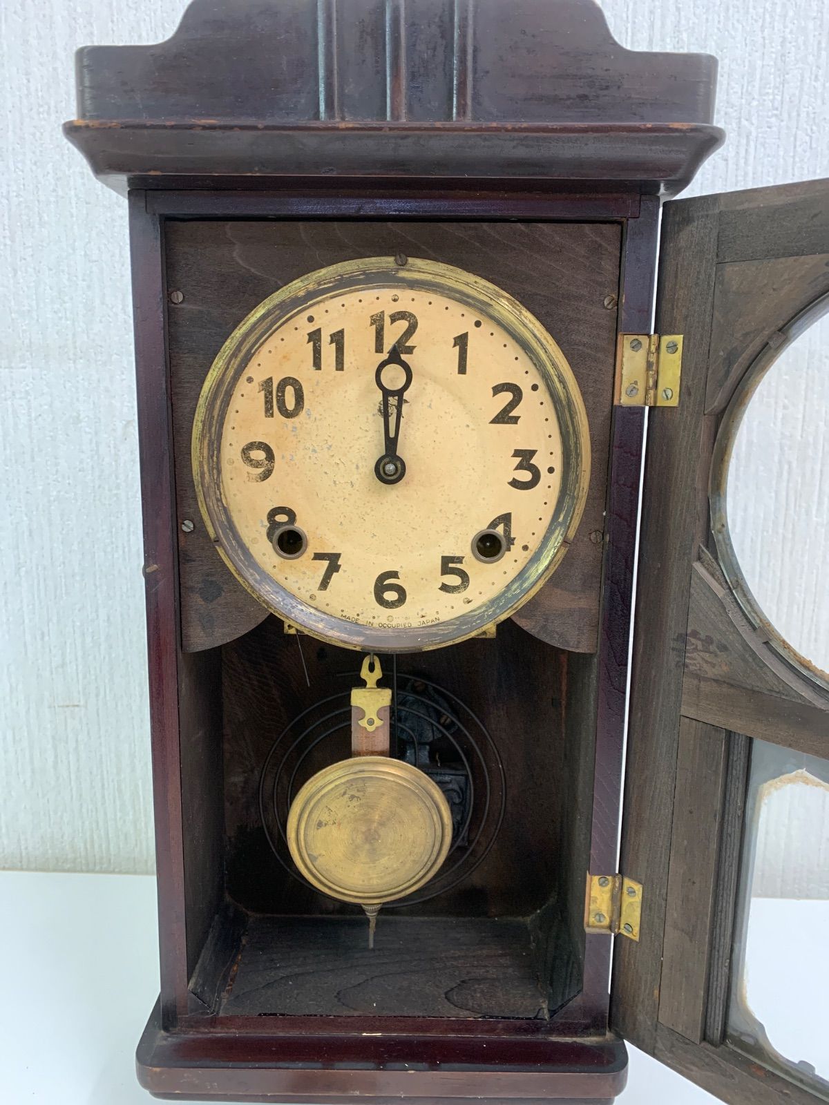 フォロー割対象商品】ジャンク品 昭和レトロ ゼンマイ式振り子時計