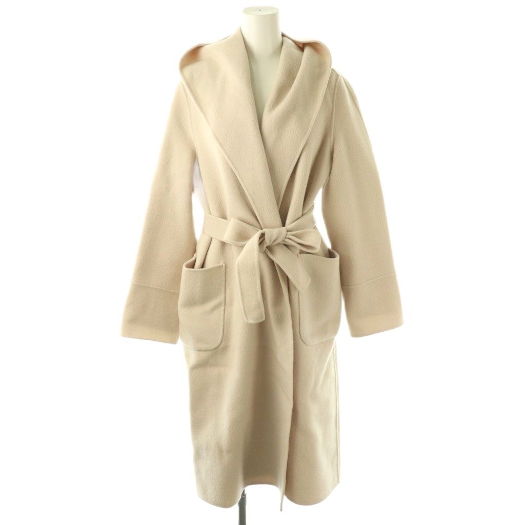 アナイ ANAYI シャルムビーバーフードコート ロング 36 オフベージュ