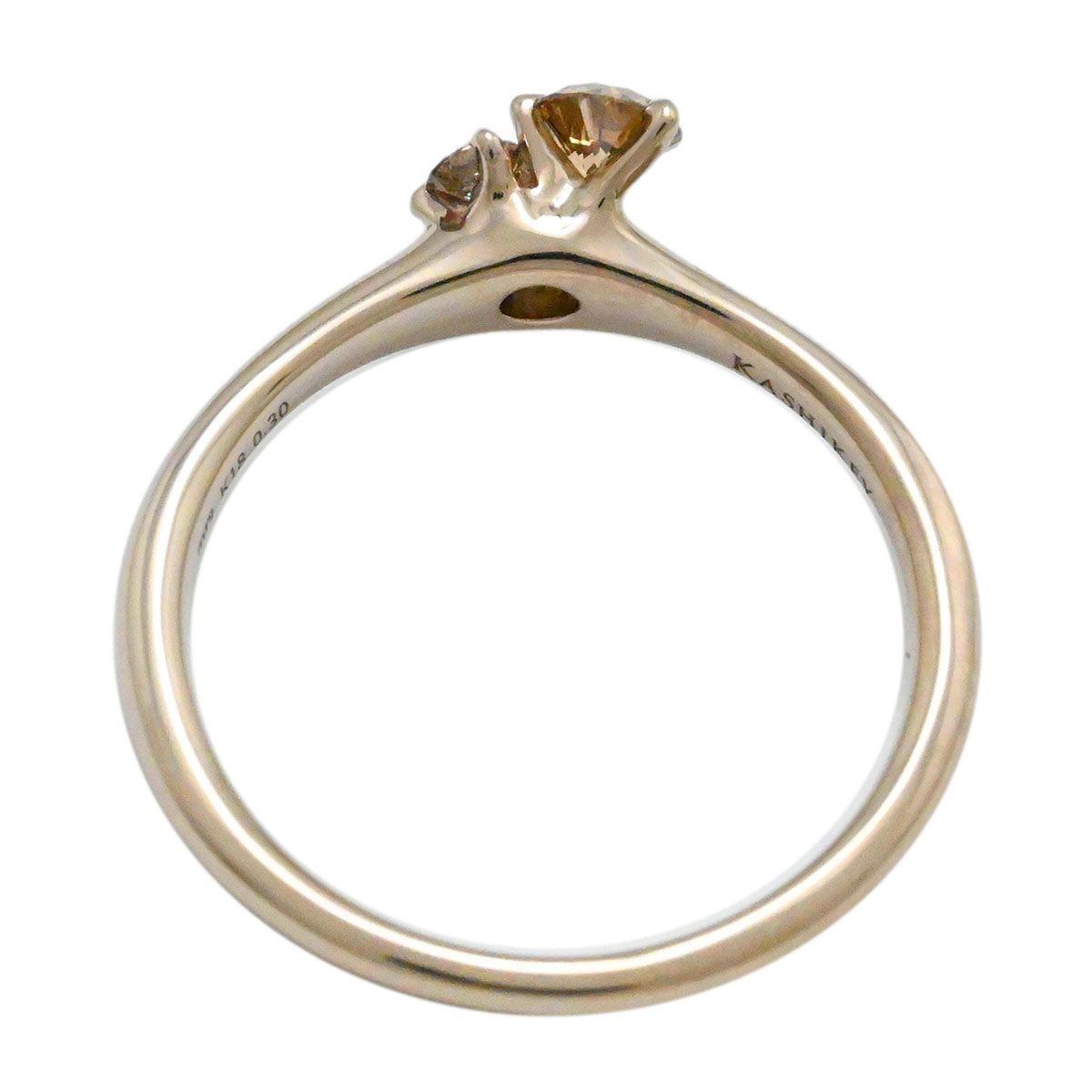 カシケイ KASHIKEY K18BG ブラウンゴールド ブラウンダイヤ0.30ct ムク