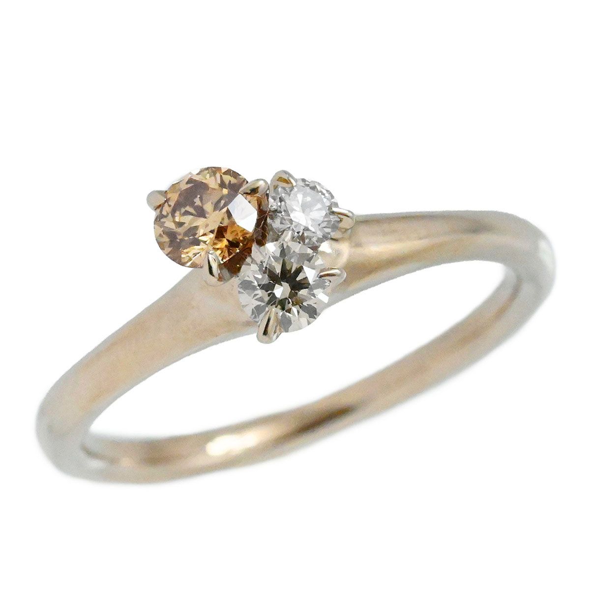 カシケイ KASHIKEY K18BG ブラウンゴールド ブラウンダイヤ0.30ct ムク