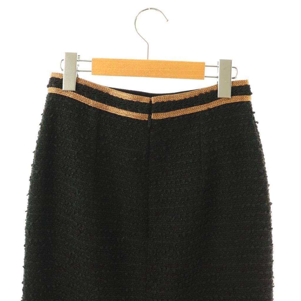 グッチ GUCCI GGボタン ツイードタイトスカート ロング コットン 38 黒