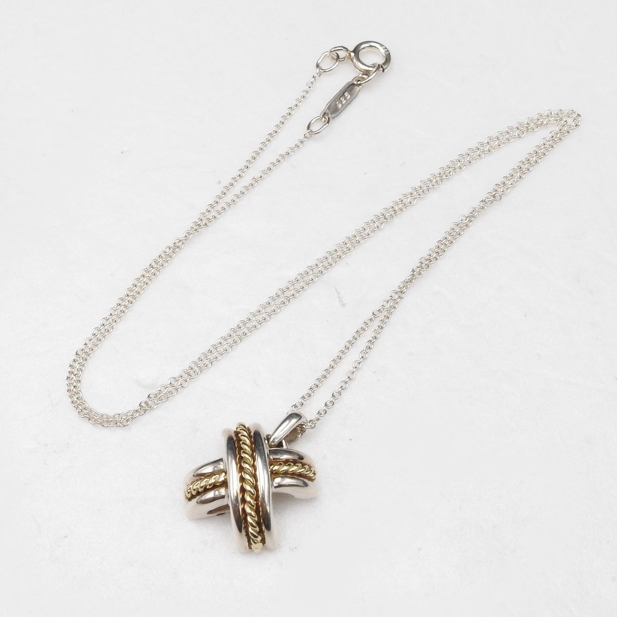 ティファニー シグネチャーネックレス シルバー925/イエローゴールド