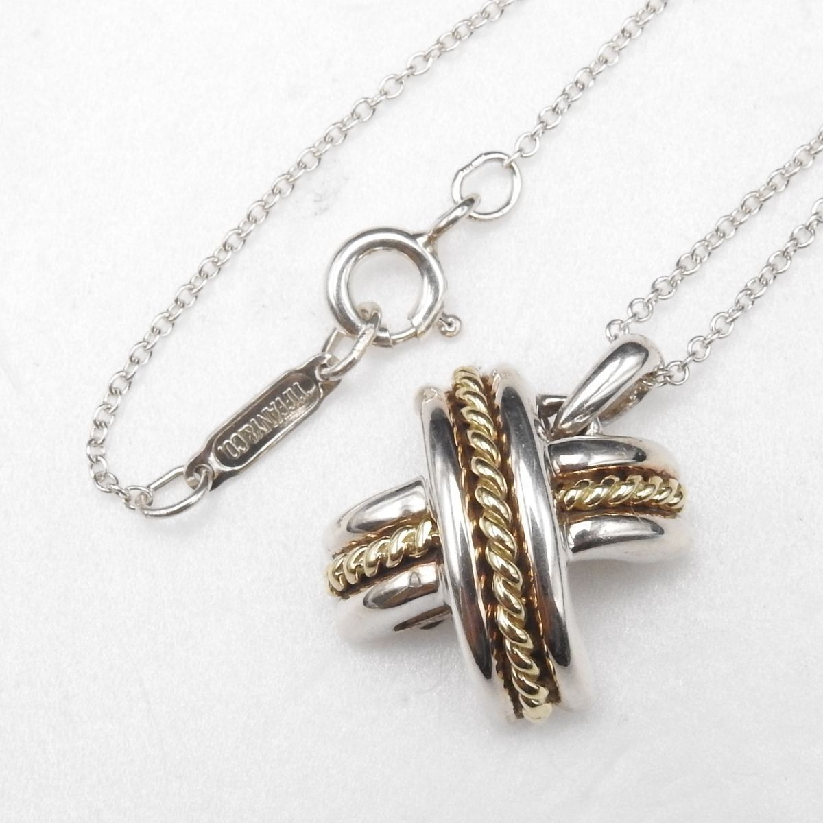 ティファニー シグネチャーネックレス シルバー925/イエローゴールド