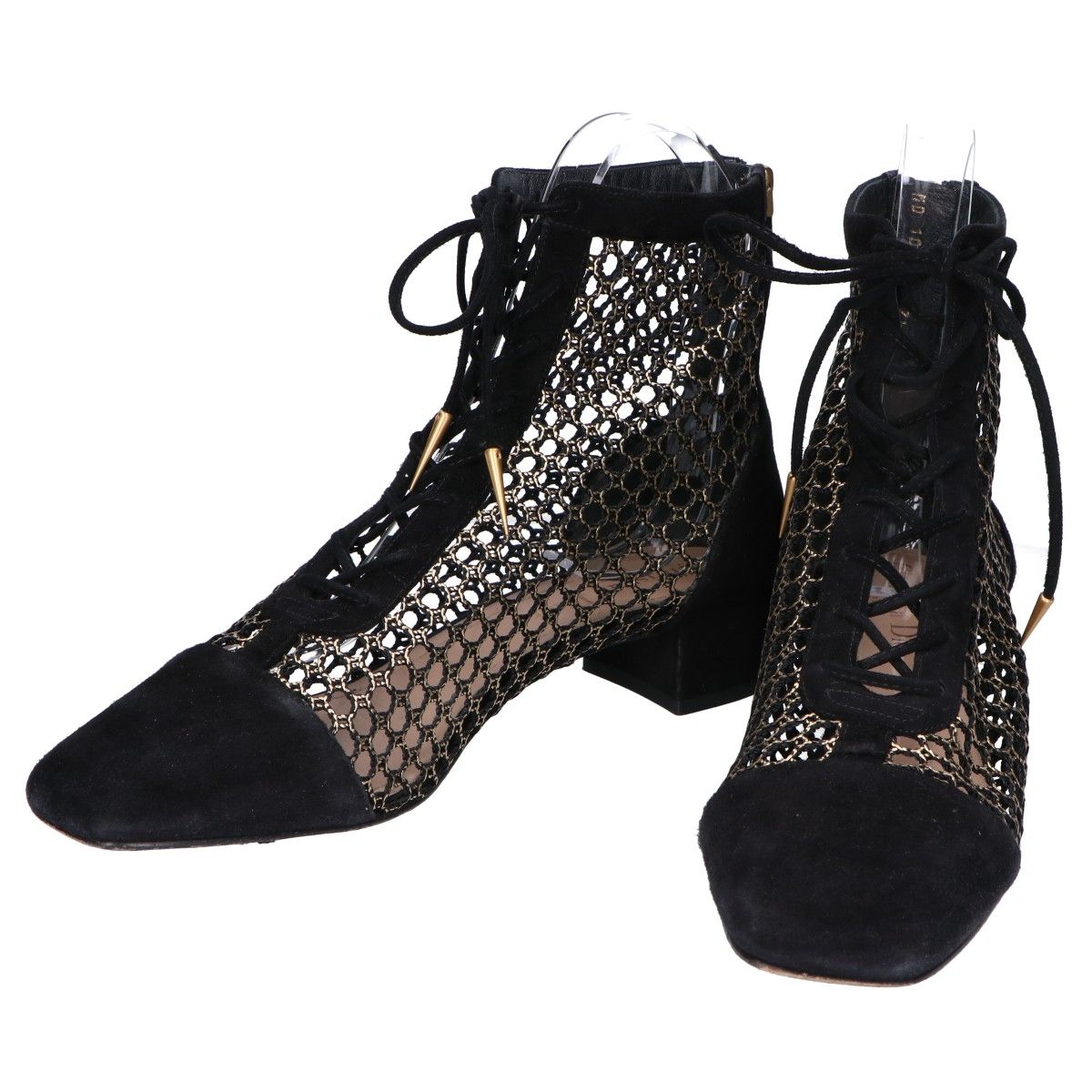 Christian Dior クリスチャンディオール スエードxメッシュ レース