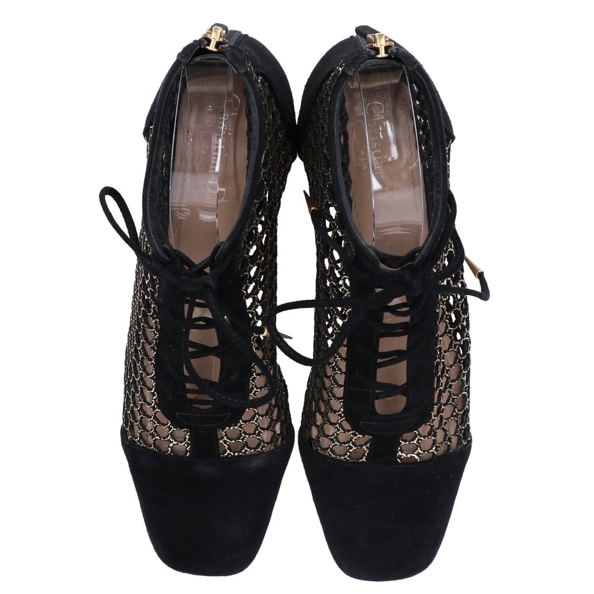 Christian Dior クリスチャンディオール スエードxメッシュ レース