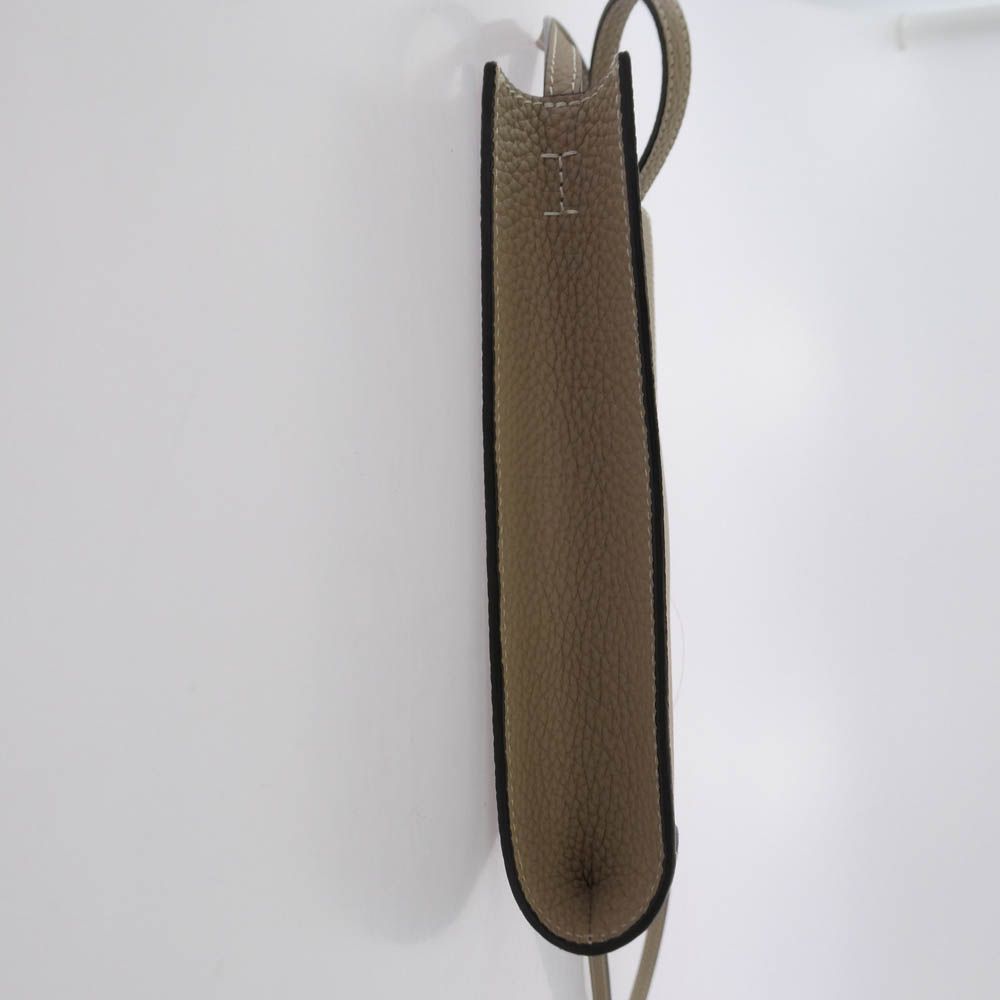 ★美品★ボナベンチュラ リア ショルダーバッグ スマホポシェット グレージュ BONAVENTURA ボナベンチュラ ミニ リア シュリンクレザー ショルダー