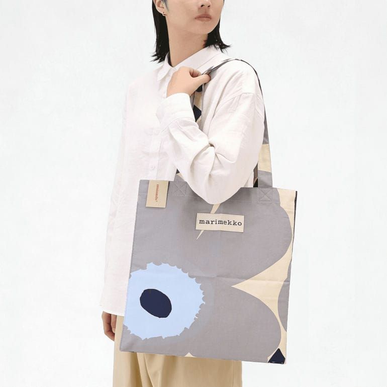 新品 マリメッコ marimekko トートバッグ Unikko ウニッコ グレー 