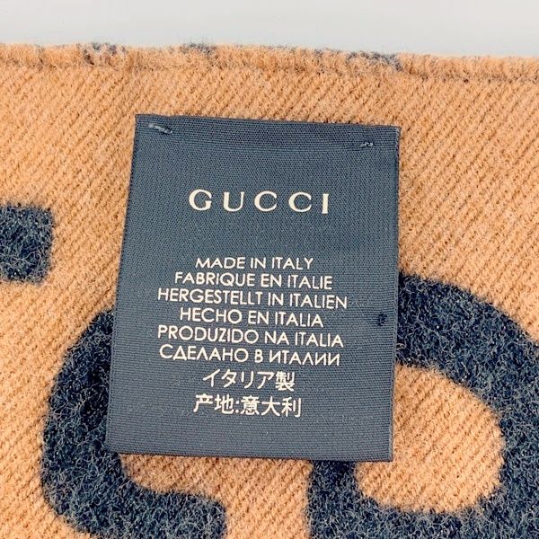 GUCCI グッチ GGジャガード マフラー ストール ショール ウール シルク