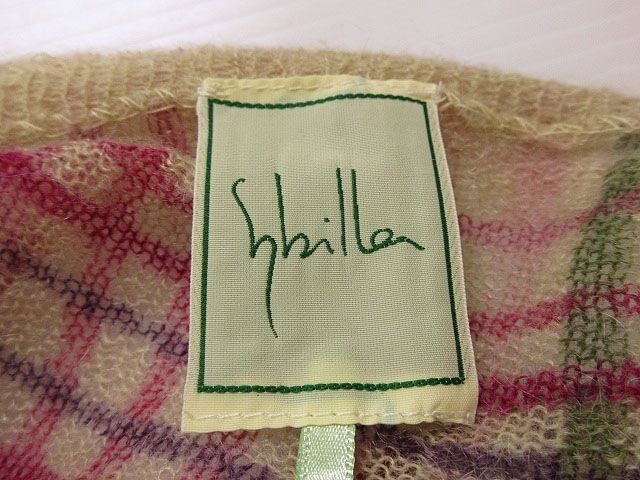 シビラ SYBILLA ニット ワンピース チェック ウール モヘヤ M ピンク系