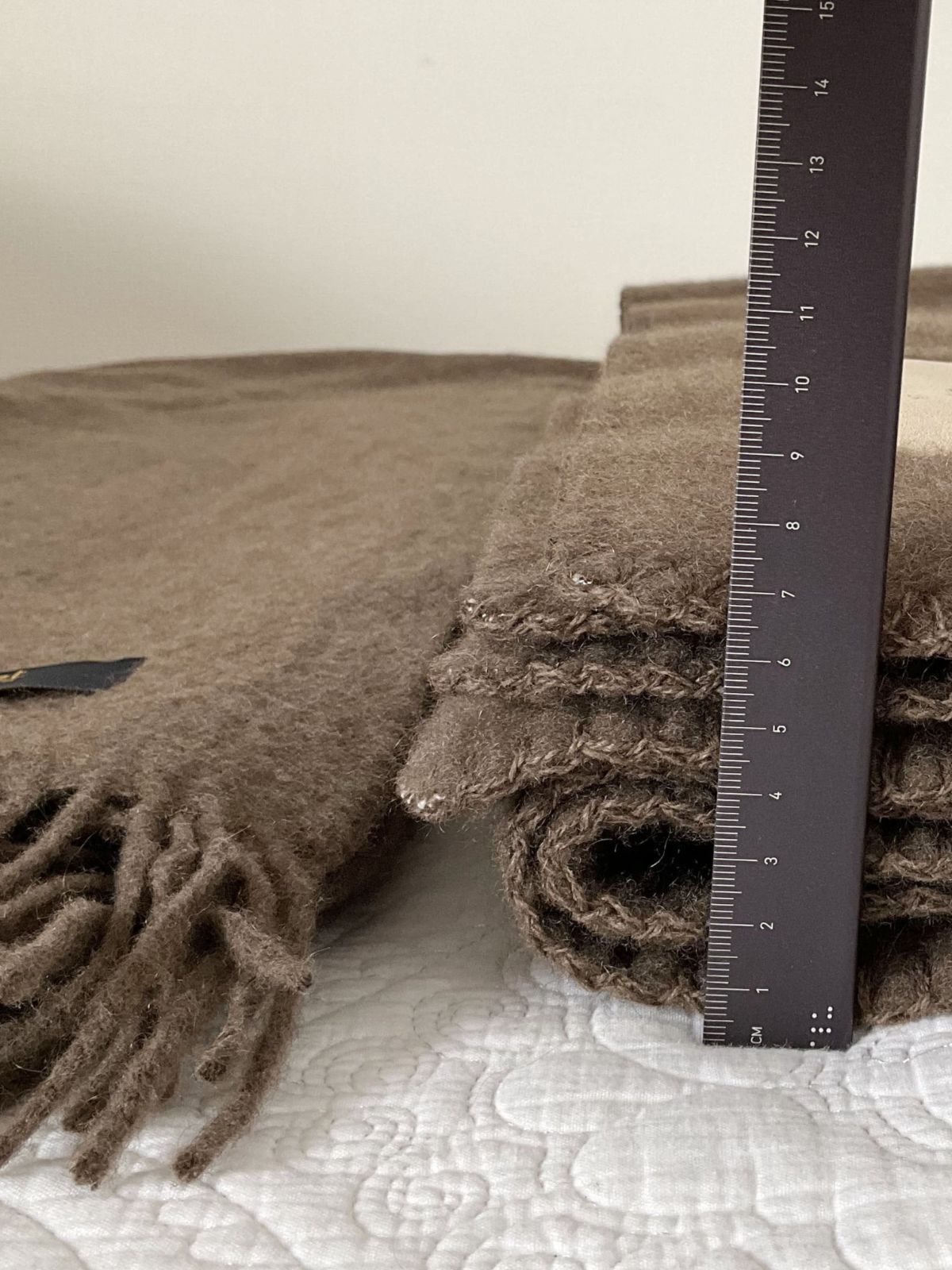 ヤクウール産毛100％ 超厚手 大判ブランケットテキスタイル 150×200cm