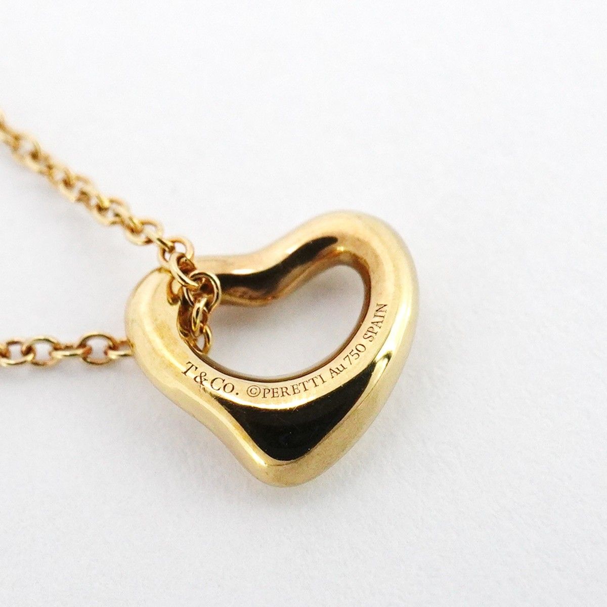 5jpb0528】ティファニー ネックレス オープンハート K18PG ピンク