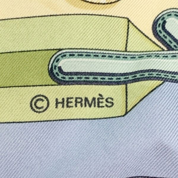 HERMES エルメス スカーフ チーフ カレ45 ベルト柄 シルク 絹