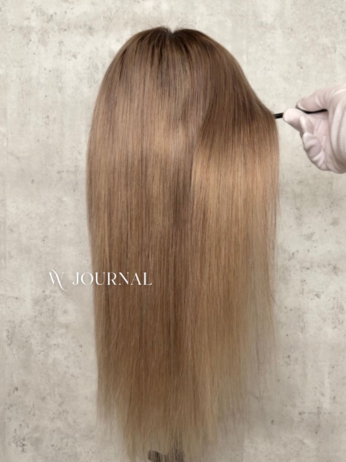 【美品】中古｜人毛100％フルウィッグ｜アッシュブロンド 人毛100%フルウィッグ｜アッシュブロンド(根元ダーク)｜耳が出せる