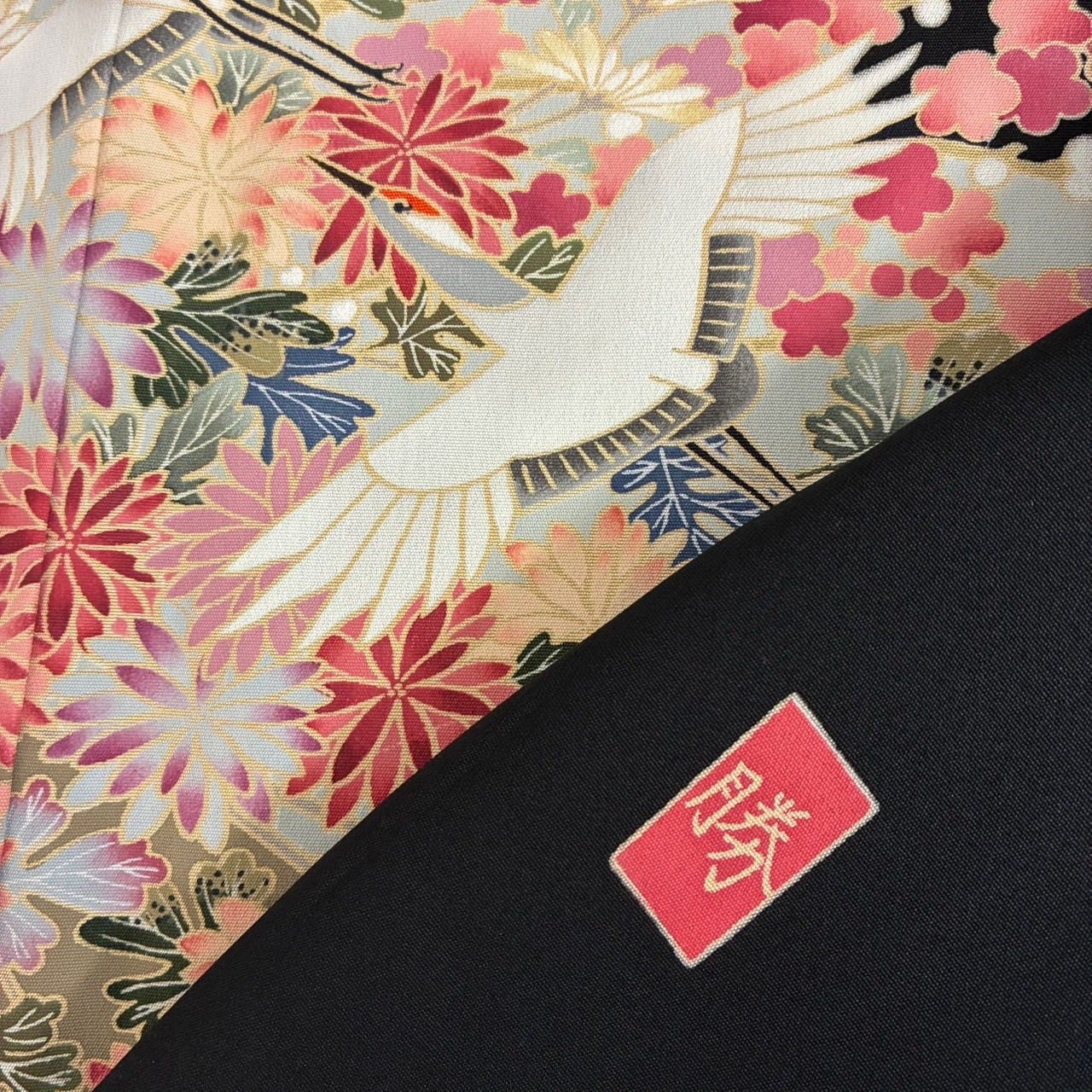 黒留袖 作家物 友禅 鶴 裄67.5 五つ紋 比翼 正絹 着物 MK-2474 - メルカリ