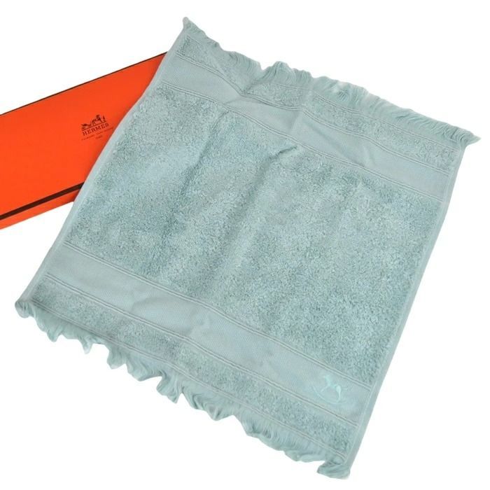 HERMES エルメス ハンドタオル ミント グリーン系 ロッキングホース