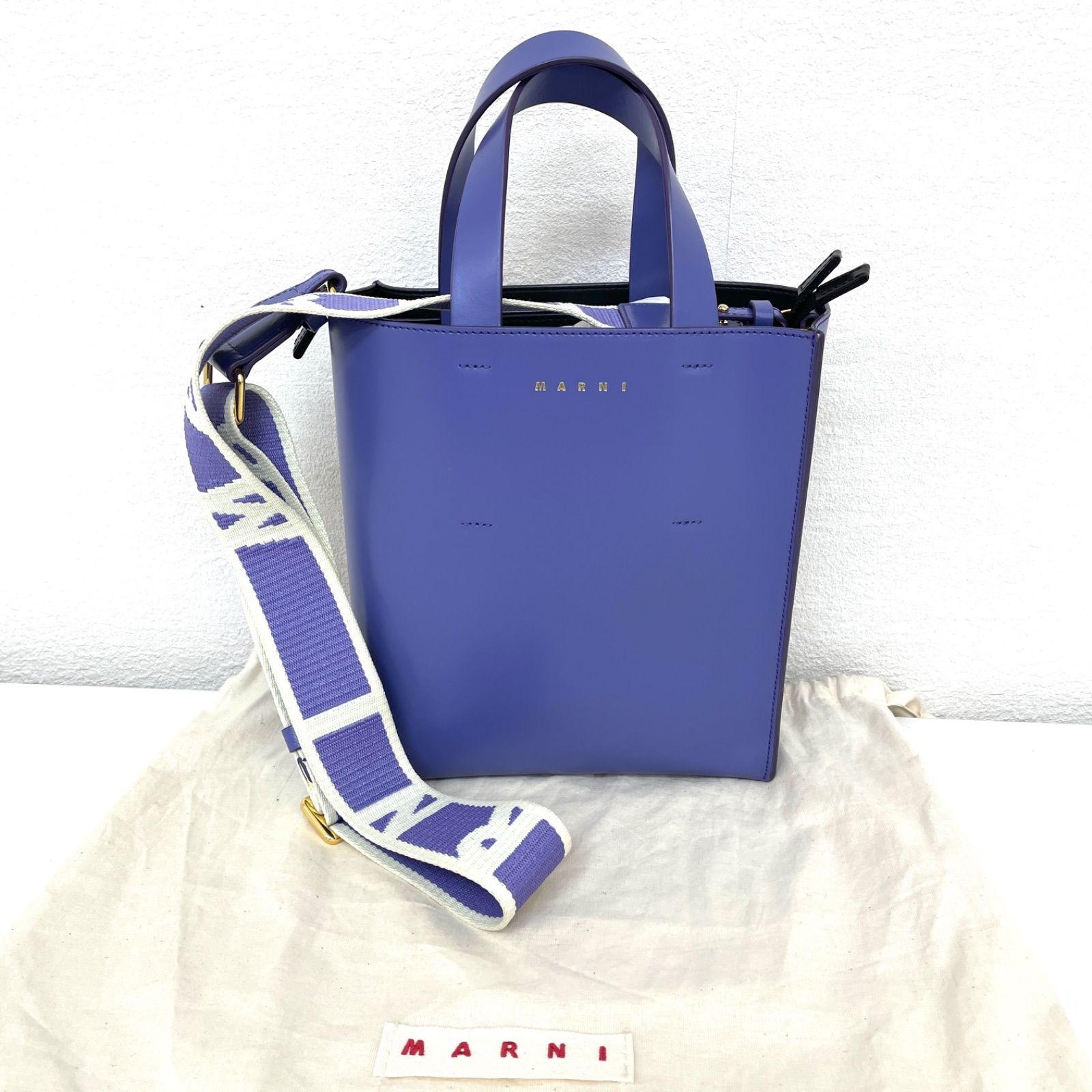 MARNI マルニ LV 639 トートバッグ MUSEO BAG MINI ミュゼオ バッグ ミニ プルーンバイオレット カーフレザー