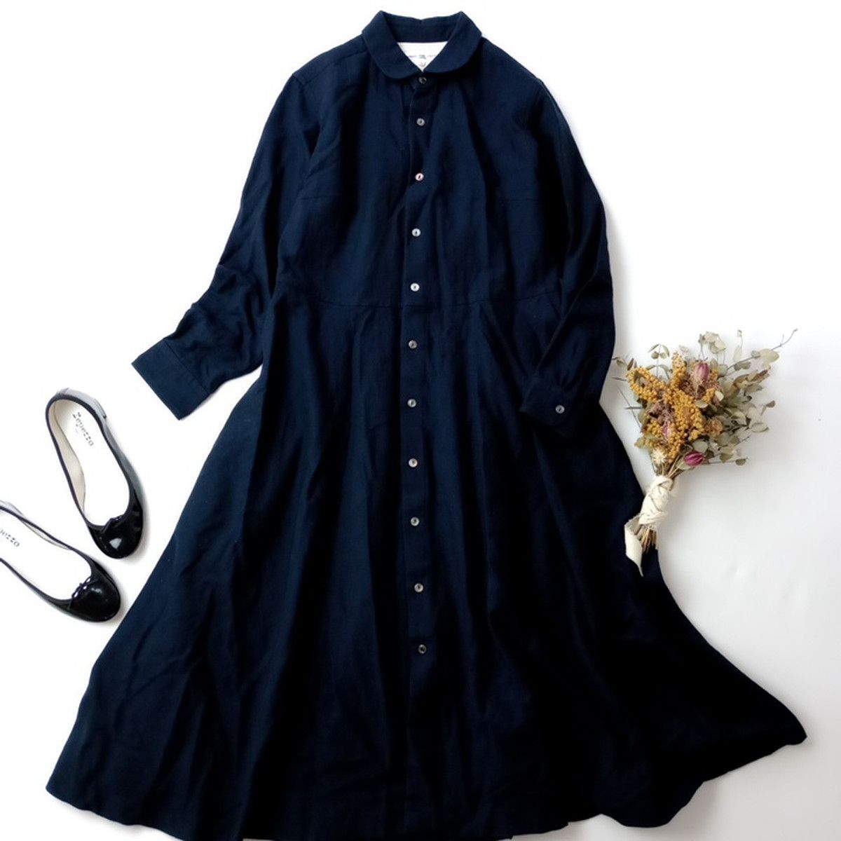 MORIKAGE SHIRT KYOTO モリカゲシャツキョウト 丸襟 ロング シャツ