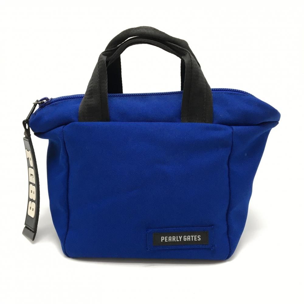 パーリーゲイツ カートバッグ ブルー×黒 内外ポケット ゴルフ PEARLY