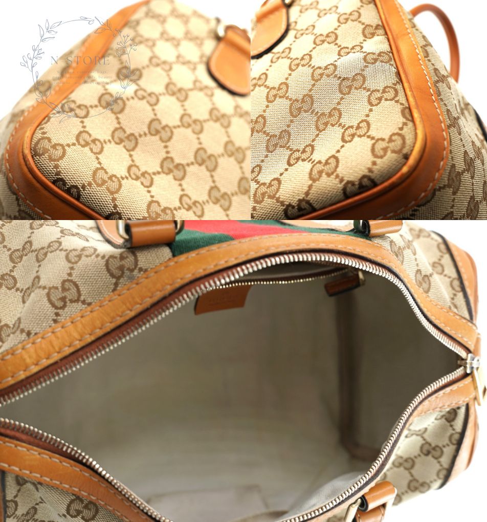 GUCCI GGキャンバスシェリーライン ハンドバッグ ボストンバッグ