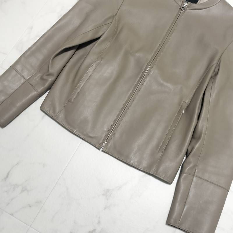 23区 25周年モデル シープレザーノーカラージャケット ライダース 羊革