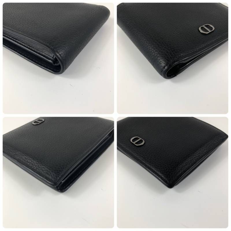 極美品 ディオール CD Icon バーティカル 二つ折り財布 ブラック