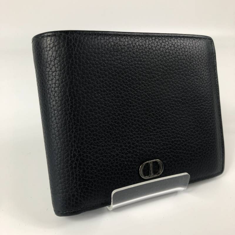 極美✨ディオール 二つ折り財布 レザー オム CDロゴ アイコン ブラック 極美✨ディオール 二つ折り財布 レザー オム CDロゴ アイコン ブラック
