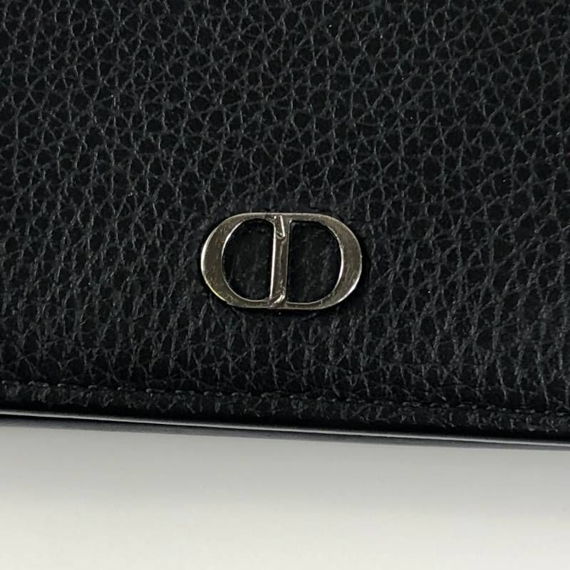 極美品 ディオール CD Icon バーティカル 二つ折り財布 ブラック