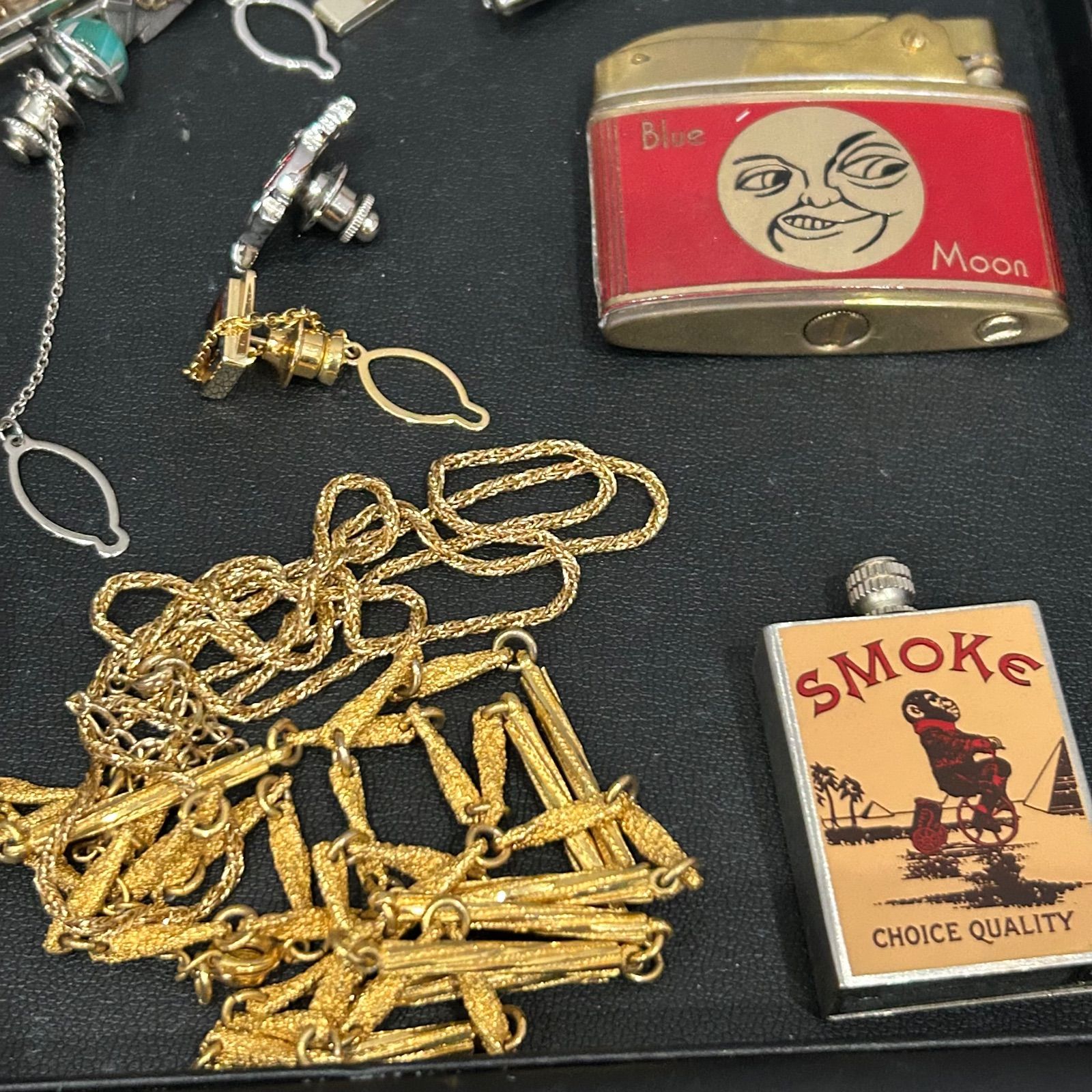 ⑤遺品整理 メッキアクセサリー 時計 アクセサリーおまとめ ネックレス