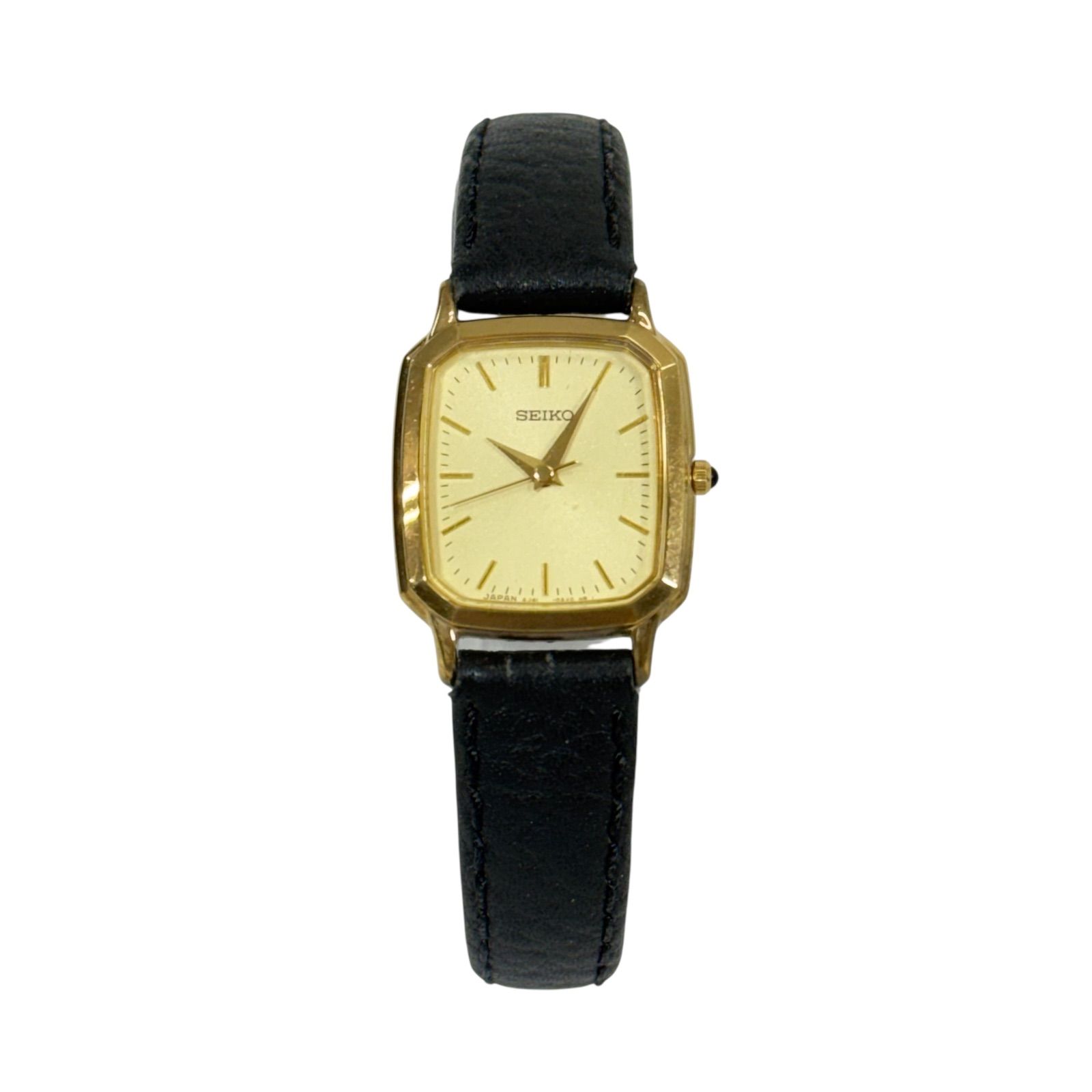 稼動 セイコー SEIKO スクエア クォーツ ゴールド文字盤 ゴールド 