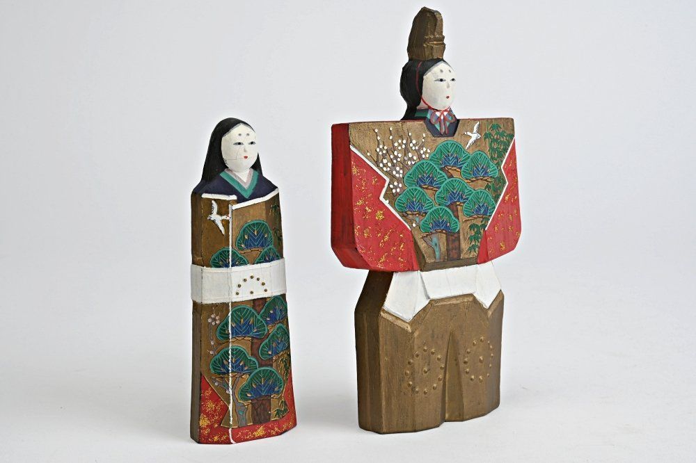 高級墨 呉竹精昇堂 墨匠 港竹仙 彩色 奈良人形墨 立雛 雛人形 書道具