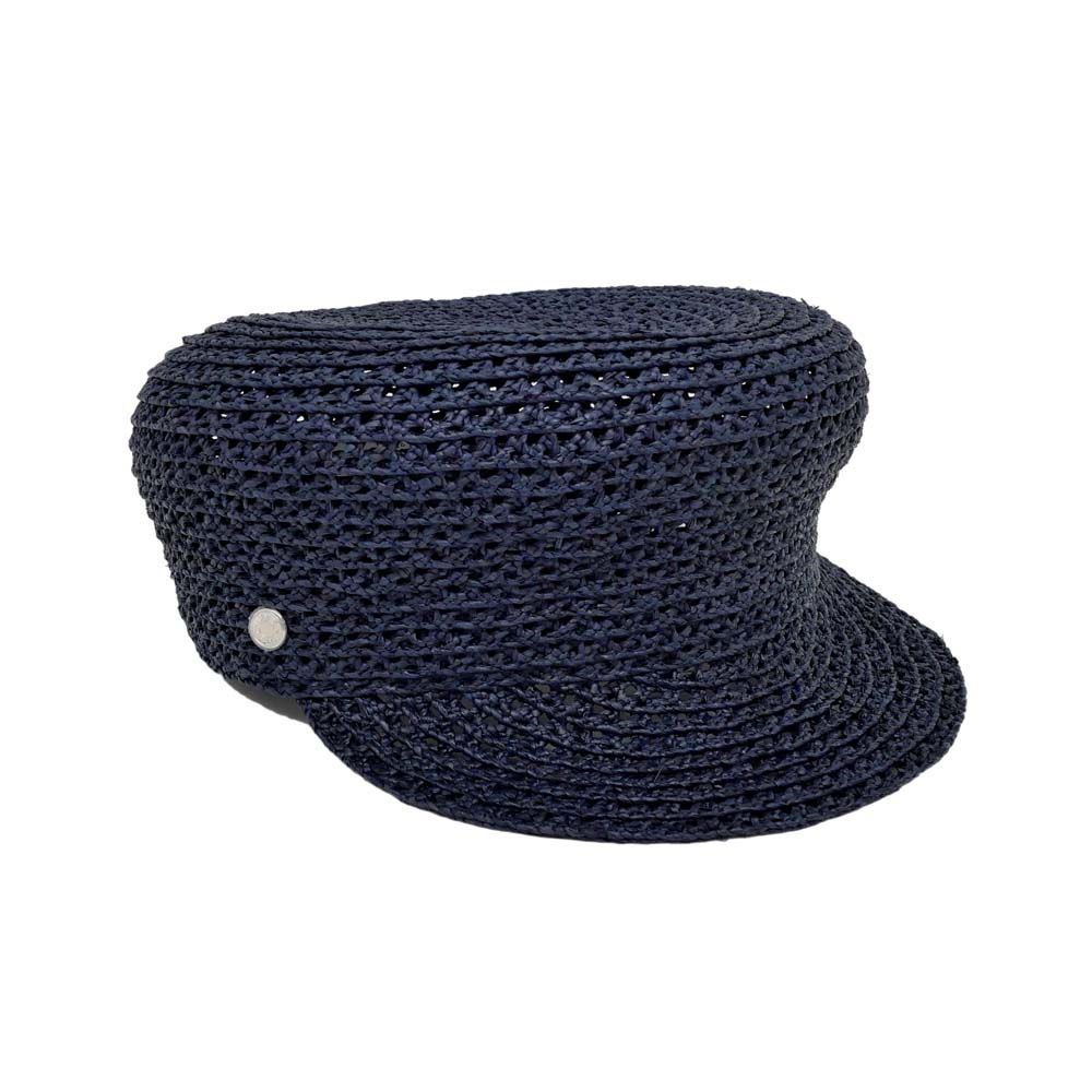 名東】エルメス キャスケット ネイビー サイズ58 ラフィア 帽子