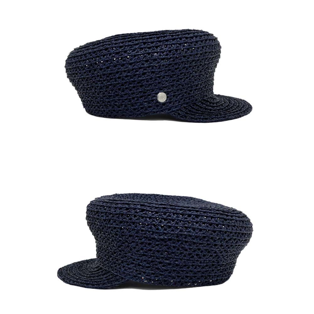 名東】エルメス キャスケット ネイビー サイズ58 ラフィア 帽子