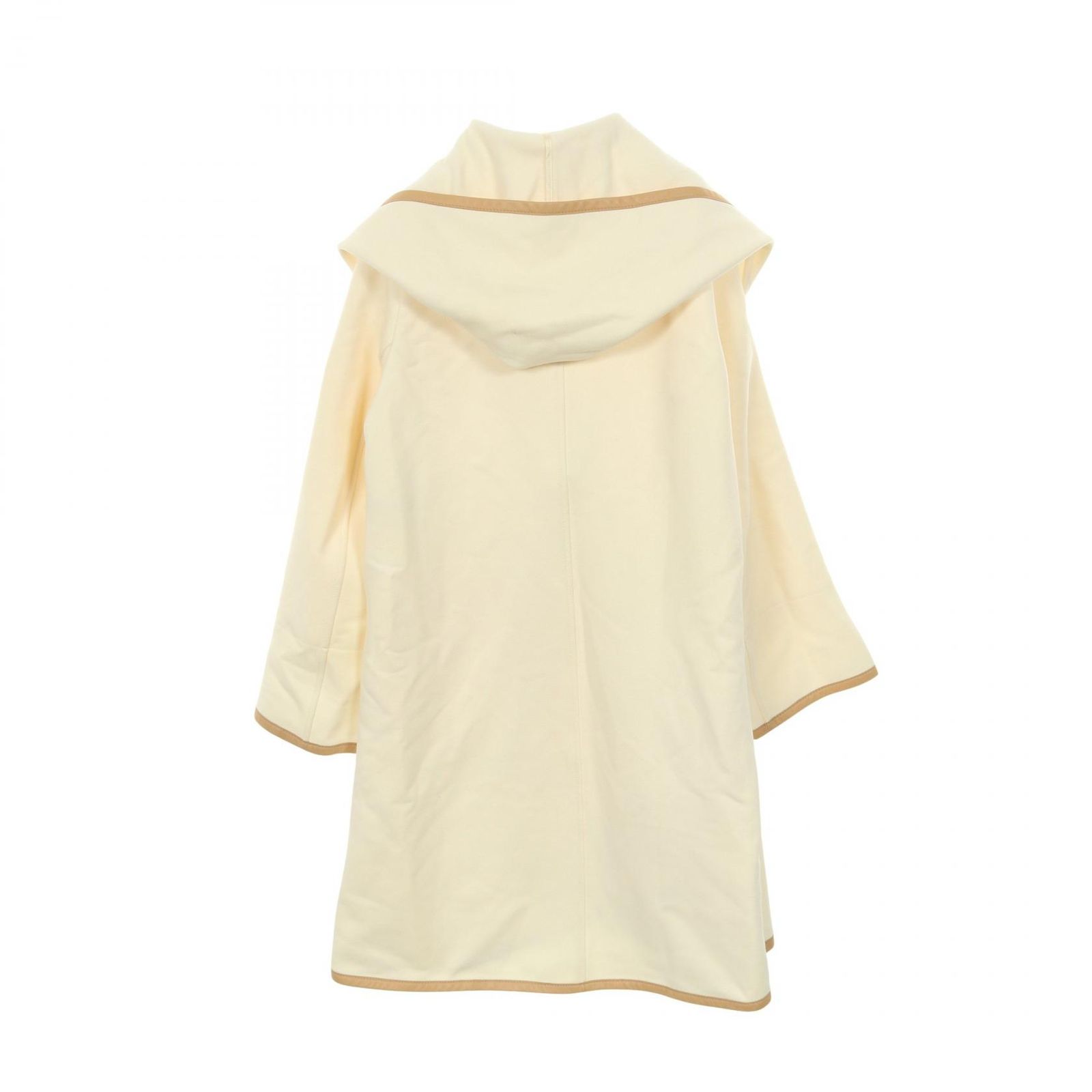 エルメス HERMES ラップコート フーデッド ベージュ ウール カシミヤ